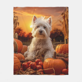 Autumn Westie Fleecedecke