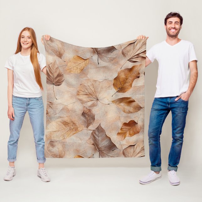 Autumn Whisper - Fall Leaves in Warm Earth Tones 5 Fleecedecke (Beispiel)