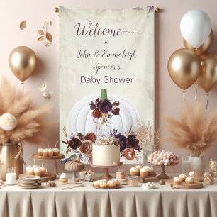 Autumn White Pumpkin Welcome Sign Vertikal Banner