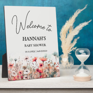 Autumn Wildflower Field Baby Shower Welcome Fotoplatte