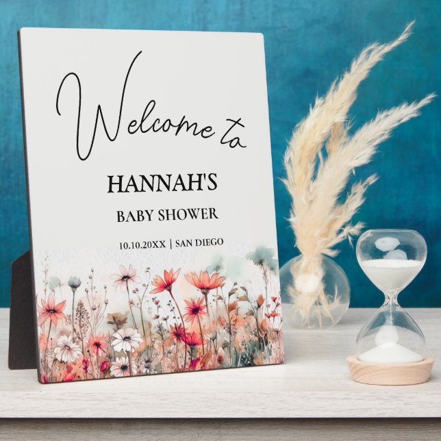 Autumn Wildflower Field Baby Shower Welcome Fotoplatte (Seite)