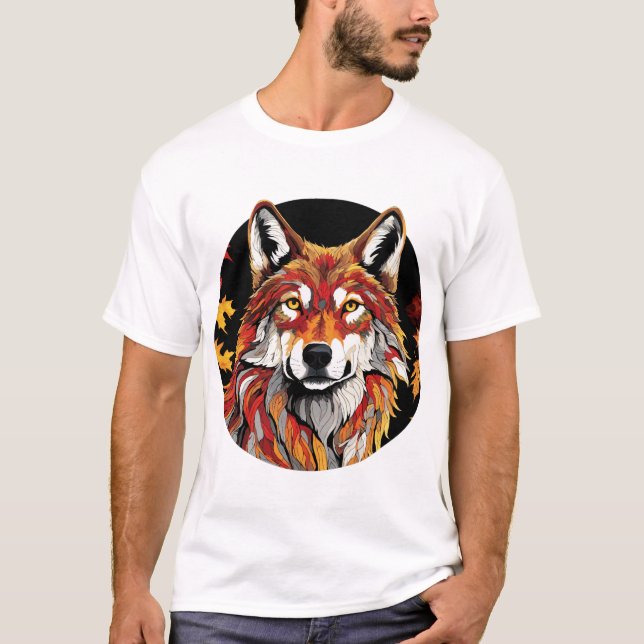 Autumn Wolf Design Classic T-Shirt (Vorderseite)