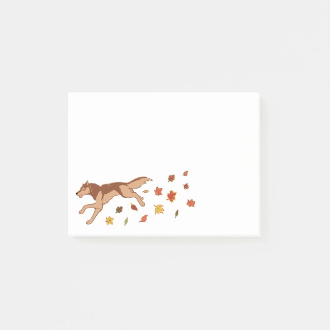 Autumn Wolf Post-it Klebezettel (Vorderseite)