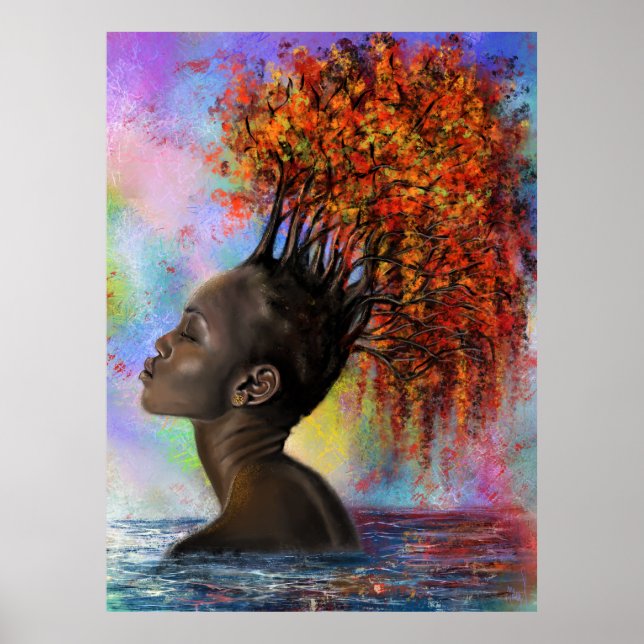 Autumn Woman Poster Print (Vorne)