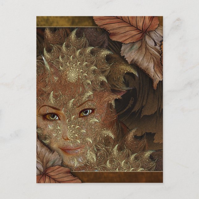 Autumn Wood Nymph Postcard Postkarte (Vorderseite)