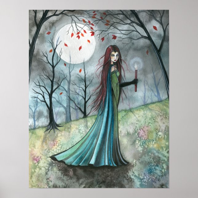 Autumn Wood Vampire Gothic Poster Print (Vorne)