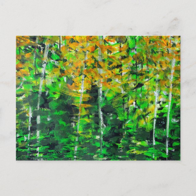 "Autumn Woodland" Acrylkunstkarte Postkarte (Vorderseite)