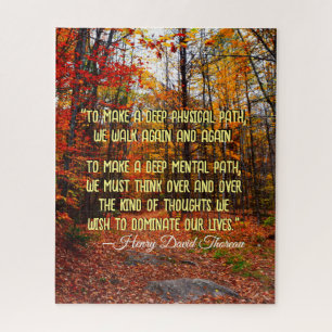 Autumn Woods New Hampshire Motivierend Zitat Puzzle