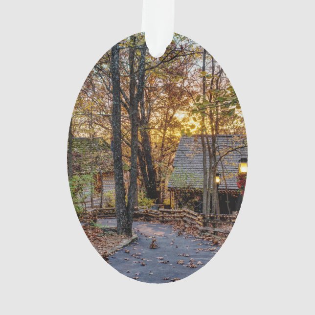 Autumn Woods Sunset Walkway Ornament (Rückseite)