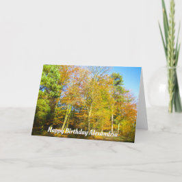 Autumn Woods & Sunshine - Custom Birthday Card Karte