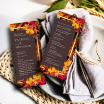 Autumn Woody Brown & Elegant Golden Rahmen Wedding