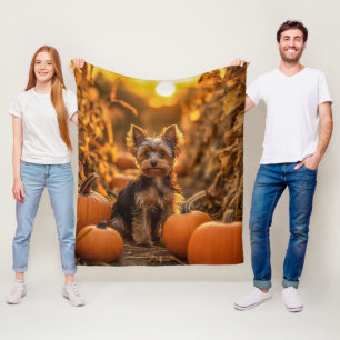 Autumn Yorkie Pup Fleecedecke