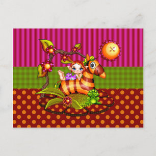 Autumn Zebra Pixel Art Postkarte