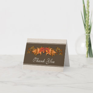 Autumnal Blätter Wedding Vielen Dank Dankeskarte