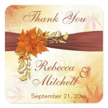 Autumnal Blätter Wedding Vielen Dank