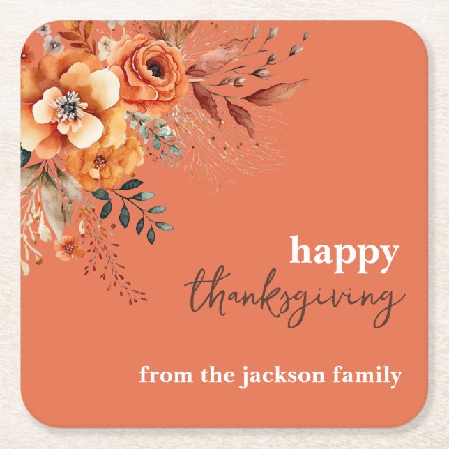 Autumnal Blume Erntedank elegant Rechteckiger Pappuntersetzer (Vorderseite)