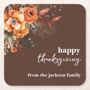 Autumnal Blume Erntedank elegant Rechteckiger Pappuntersetzer