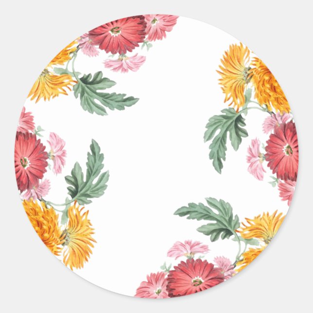 Autumnal Blume Umschlag Aufkleber Sttickers (Vorderseite)
