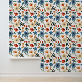 Autumnal Charm: Rustic Floral Tapete