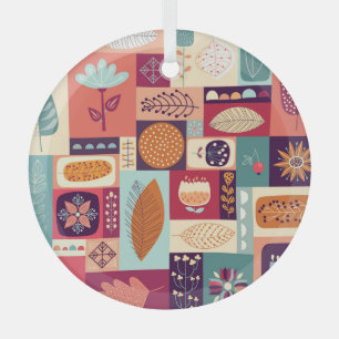 Autumnal Dekorative Vintage Hintergrundgeschichte Ornament Aus Glas