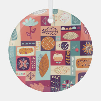 Autumnal Dekorative Vintage Hintergrundgeschichte Ornament Aus Glas