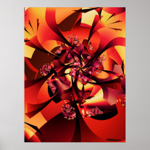 Autumnal Fraktal Tree Poster