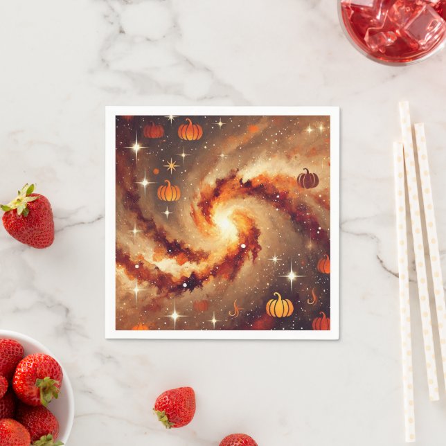Autumnal Galaxy Pumpkin Gewürz Entdeckungsreise Na Serviette (Beispiel)