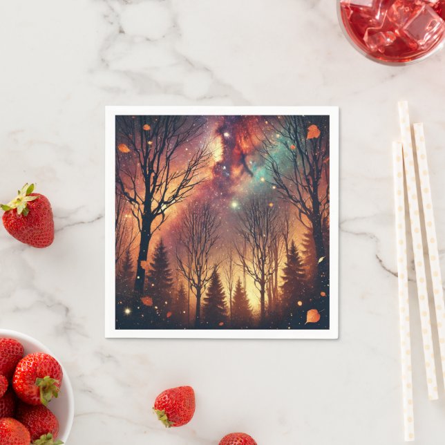 Autumnal Galaxy Twilight Forest Decoupage Napkins Serviette (Beispiel)
