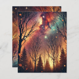 Autumnal Galaxy Twilight Forest Scrapbook Paper