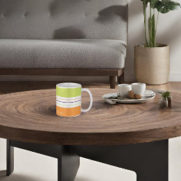 Autumnal, grün und orange Streifen Kaffeetasse