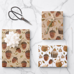 Autumnal Kawaii Gift Wrap Geschenkpapier Set