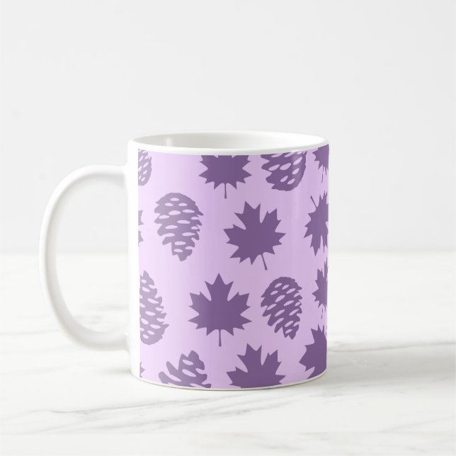 Autumnal Leafs in Purple Tones - Nature Pattern Kaffeetasse (Links)