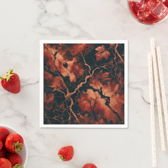 Autumnal Marble Rusty Blätter Découpage Napkins Serviette (Beispiel)