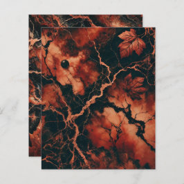 Autumnal Marble Rusty Blätter Scrapbook Paper