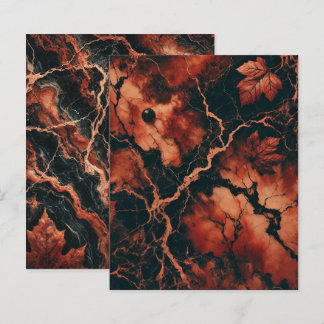 Autumnal Marble Rusty Blätter Scrapbook Paper