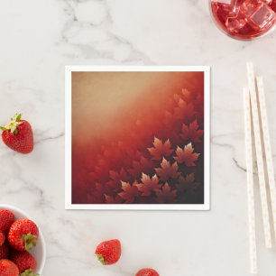 Autumnal Ombre Rusty Red Maple Decoupage Napkins Serviette