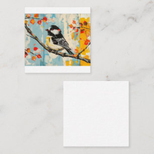 Autumnal Serenade mit Chickadee Bird Mitteilungskarte