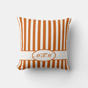 Autumnal-Streifen mit Monogramm Kissen