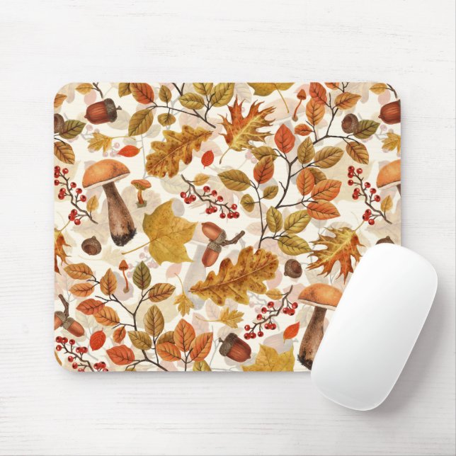 Autumnal Wald auf Weiß Mousepad (Mit Mouse)