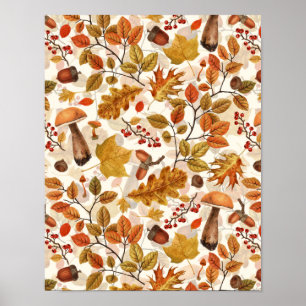 Autumnal Wald auf Weiß Poster