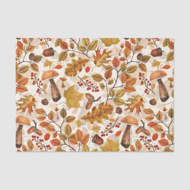 Autumnal Wald auf Weiß Seidenpapier (Vorderseite)