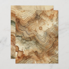 Autumnal Watercolor Holzkörner-Scrapbook Papier