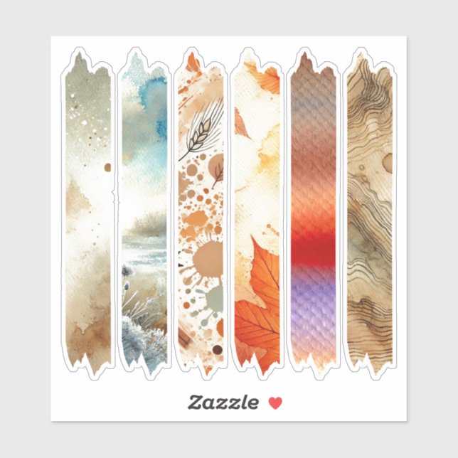 Autumnal Watercolor Tape Planner Aufkleber (Blatt)