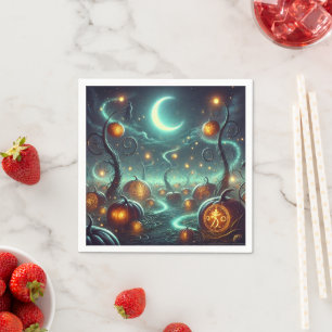 Autumnal Whimsigoth Magic Pumpkin Patch Decoupage Serviette