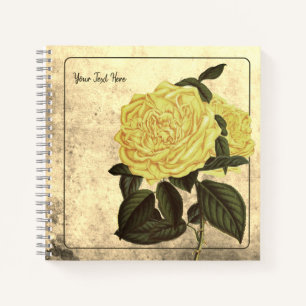 Autumnal Yellow Rose Vintages Notebook Notizbuch