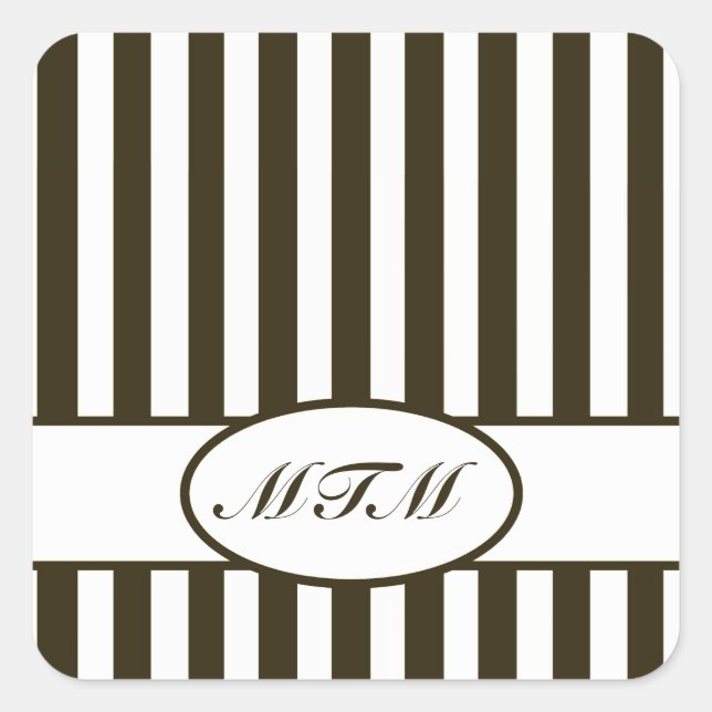 Autumnale Schokolade mit Monogramm Quadratischer Aufkleber (Vorderseite)