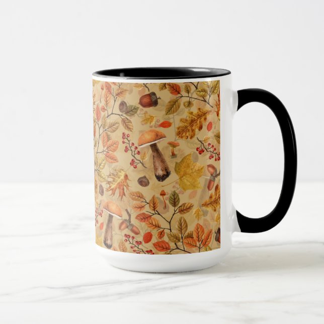Autumnaler Wald auf Ocker Tasse (Rechts)