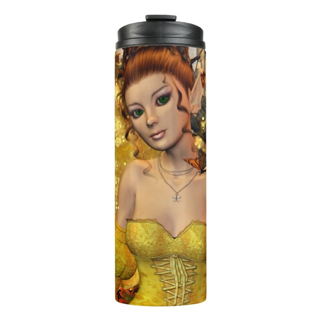Autumns Dance Fee Fantasy Art Thermosbecher (Vorderseite)