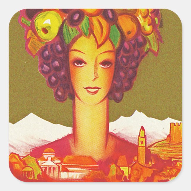 Autunno a Merano Quadratischer Aufkleber (Vorderseite)