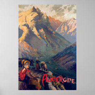 Auvergne, Bergstraße, Frankreich Poster